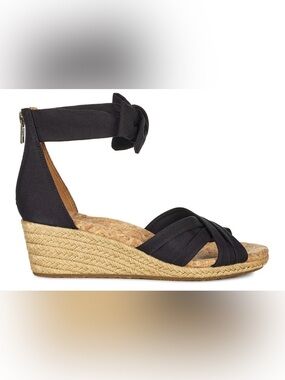UGG Traci Espradrille Wedge Sandals with Ankle Wrap